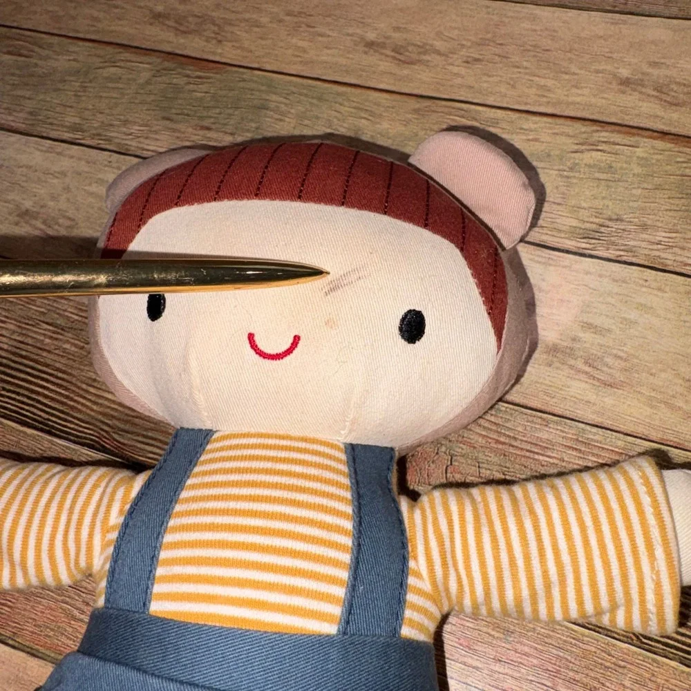 Plush Rag Doll Soft Toy Fabric Kids 14in Blue Yellow Linzy Toys